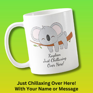 Voeg Jouw naam tekst, Koala - Chillaxing hier! Koffiemok