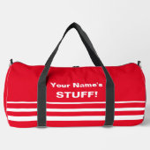 Voeg Jouw naam Tekst Onderwerp Bright Red toe Plunjezak (Voorkant)