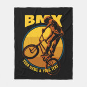 Voeg Jouw naam & TEKST toe, BMX Flying Rider Fleece Deken (Voorkant)