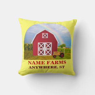 Voeg Jouw naam toe aan Red Barn met Blue Sky Kussen