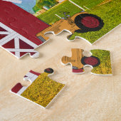 Voeg Jouw naam toe aan Red Barn met Blue Sky Legpuzzel (Zijkant)