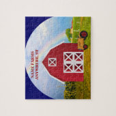 Voeg Jouw naam toe aan Red Barn met Blue Sky Legpuzzel (Verticaal)