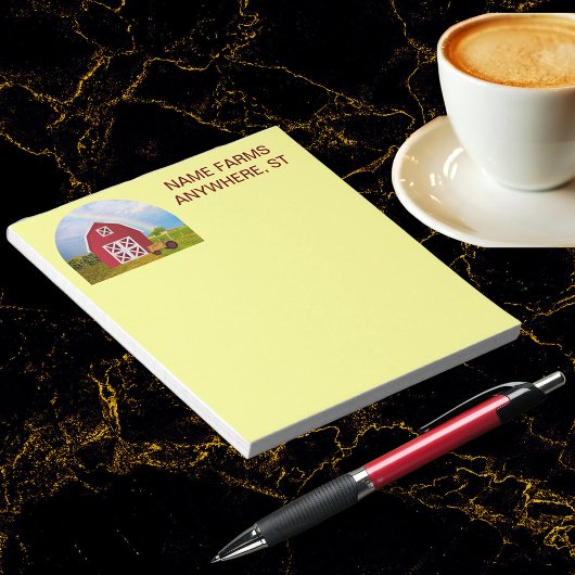 Voeg Jouw naam toe aan Red Barn met Blue Sky Notitieblok