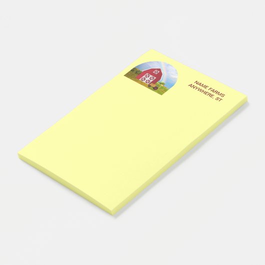 Voeg Jouw naam toe aan Red Barn met Blue Sky Post-it® Notes (Schuin)