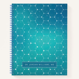 Voeg Jouw naam toe Blauw Blauwgroen Patroon van Notitieboek