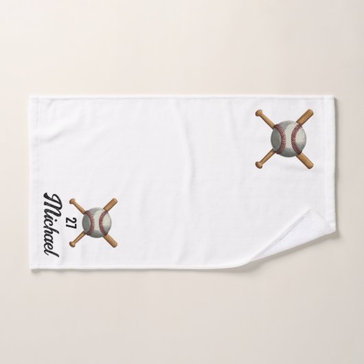 Voeg Jouw naam toe en nummer honkbal gekruiste vle Bad Handdoek (Handdoek)