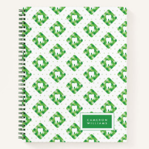 Voeg Jouw naam toe Groen Patroon van de Tand van Notitieboek