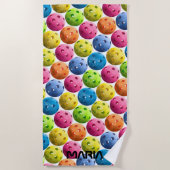 Voeg Jouw naam toe - kleurrijke handballetjes - Strandlaken (Voorkant)