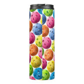 Voeg Jouw naam toe - kleurrijke Pickleball Thermosbeker (Achterkant)