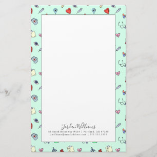 Voeg Jouw naam toe   Leuk Medisch Patroon van het Briefpapier