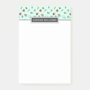 Voeg Jouw naam toe   Leuk Medisch Patroon van het Post-it® Notes