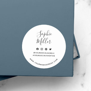 Voeg Jouw naam toe Social Media Branding Ronde Sticker