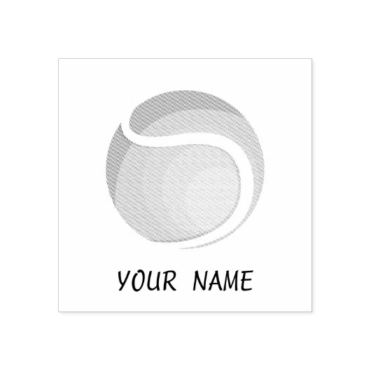 Voeg Jouw naam Trendy Tennisbal Rubberstempel (Afrduk)