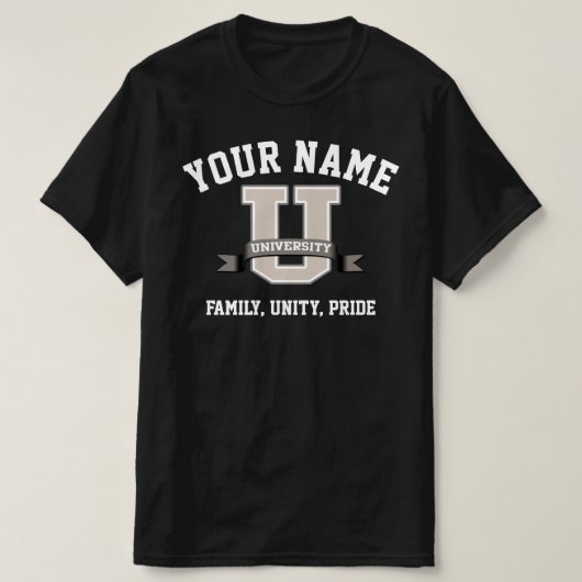Voeg Jouw naam University Funny Family Pride toe T-shirt (Design voorkant)