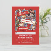 Voeg Jouw naam Verjaardag Dier Fans Rood & Wit Kaart (Staand voorkant)