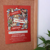 Voeg Jouw naam Verjaardag Dier Fans Rood & Wit Kaart