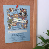 Voeg Jouw naam Verjaardag Dier Fans Sky Blue Kaart