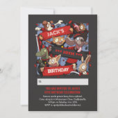 Voeg Jouw naam Verjaardag Dier Fans Zwart & Rood Kaart (Voorkant)