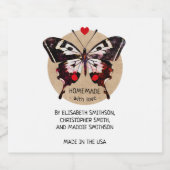 Voeg Jouw naam vlinder & hart zelfgemaakt met lief Bier Etiket (Enkel label)