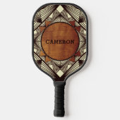 Voeg Jouw naam Wood Elegant Modern Masculine Custo Pickleball Paddle (Achterkant)