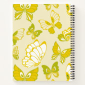 Voeg Jouw naam Yellow Butterfly Pattern Notitieboe Notitieboek (Achterkant)
