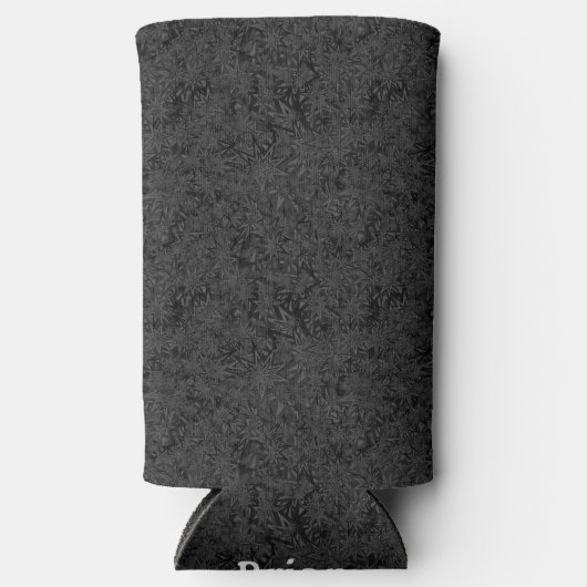 Voeg Jouw naam zwart grijs abstract ontwerp toe Seltzer Blikjeskoeler (Voorkant)