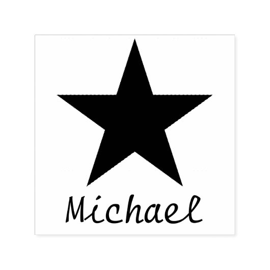 Voeg Jouw naam zwarte Star Zelfinktstempel toe Zelfinktende Stempel (Design)