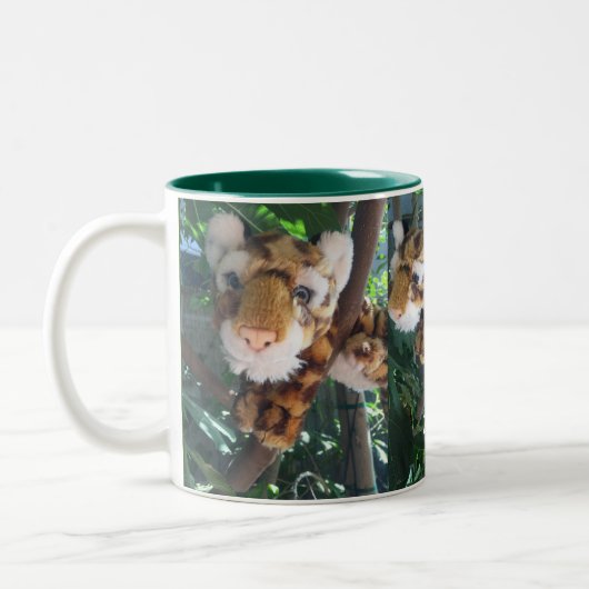 VOEG JOUW NAMEN AAN dit CUTE SPEELGOED LEOPARD Res Tweekleurige Koffiemok (Links)