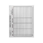 Voeg Jouw namen maandelijkse Bill Tracker Waterver Notitieblok (Linkerzijde)