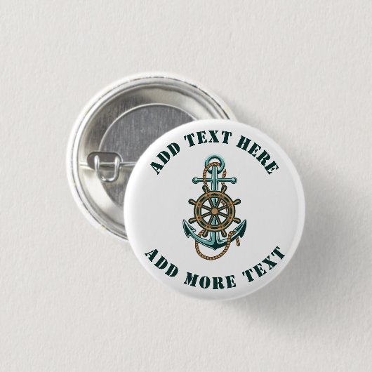 Voeg Jouw tekst-ankerthema toe Ronde Button 3,2 Cm (Voorkant /achterkant)