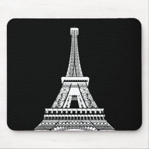 Voeg Jouw tekst B&W Pop Art Eiffel Tower Paris toe Muismat