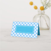 Voeg Jouw tekst Baby Blue Gingham Pattern toe Plaatskaartje (Voorkant)