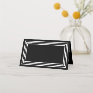 Voeg Jouw tekst Black toe met Triple White Borders Plaatskaartje