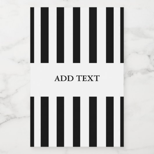 Voeg Jouw tekst Black & White Referee Mini toe Wijn Etiket (Enkel label)