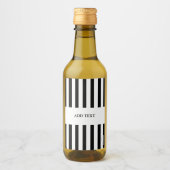 Voeg Jouw tekst Black & White Referee Mini toe Wijn Etiket (Voorkant)