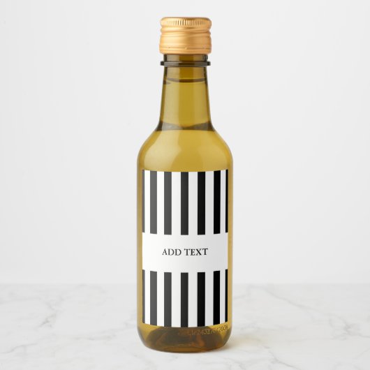 Voeg Jouw tekst Black & White Referee Mini toe Wijn Etiket (Voorkant)