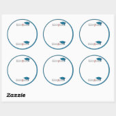 Voeg Jouw tekst Blue Afstuderen Sticker toe (Vel)
