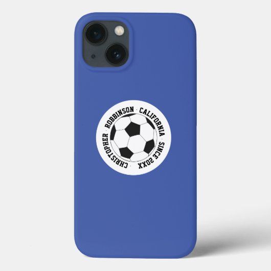 Voeg jouw tekst blue soccer toe Case-Mate iPhone case (Achterkant)