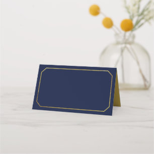 Voeg Jouw tekst Blue toe met Faux Gold Classic Bor Plaatskaartje