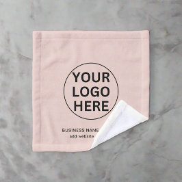 Voeg Jouw tekst & Business Logo Blush Pink Promo t Washandje