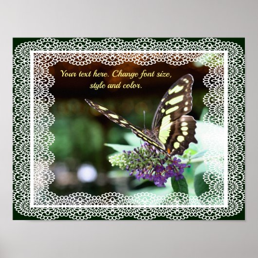 Voeg Jouw tekst Butterfly Personalized toe Poster (Voorkant)