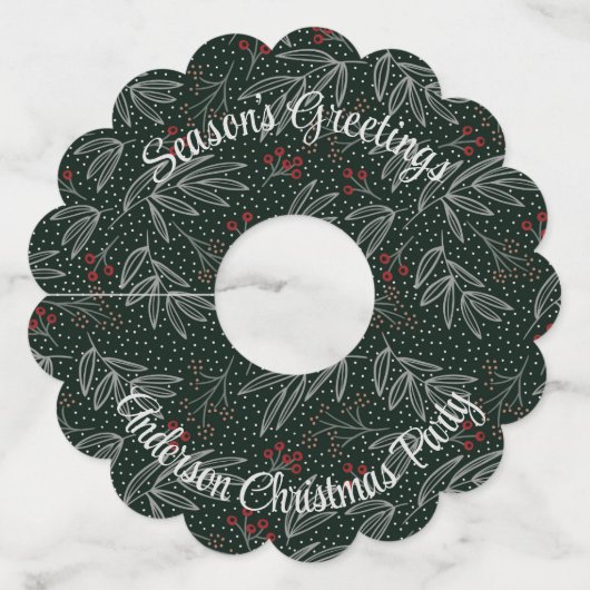 Voeg Jouw tekst Christmas Party Country toe Wijnglaslabel (Voorkant)