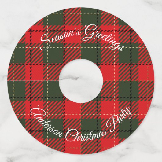 Voeg Jouw tekst Christmas Party toe Wijnglaslabel (Voorkant)