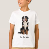 Voeg Jouw tekst Custom Berner Mountain Dog T-shirt (Voorkant)