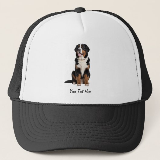 Voeg Jouw tekst Custom Berner Mountain Dog Trucker Pet (Voorkant)