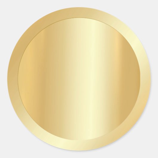 Voeg Jouw tekst Custom Blank Sjabloon Faux Gold Ronde Sticker (Voorkant)