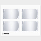 Voeg Jouw tekst Elegant Metallic Silver Blank Mode Rechthoekige Sticker (Vel)