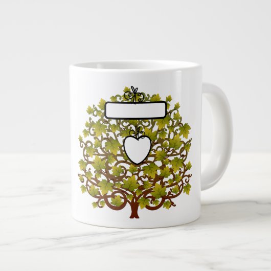 Voeg Jouw tekst en pc's toe - Jumbo-Mok Grote Koffiekop (Voorkant rechts)