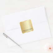 Voeg Jouw tekst Faux Gold Metallic look toe Vierkante Sticker (Envelop)