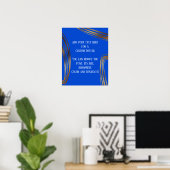 Voeg Jouw tekst-gekramde gouden Ovalen Royal Blue  Poster (Thuiskantoor)